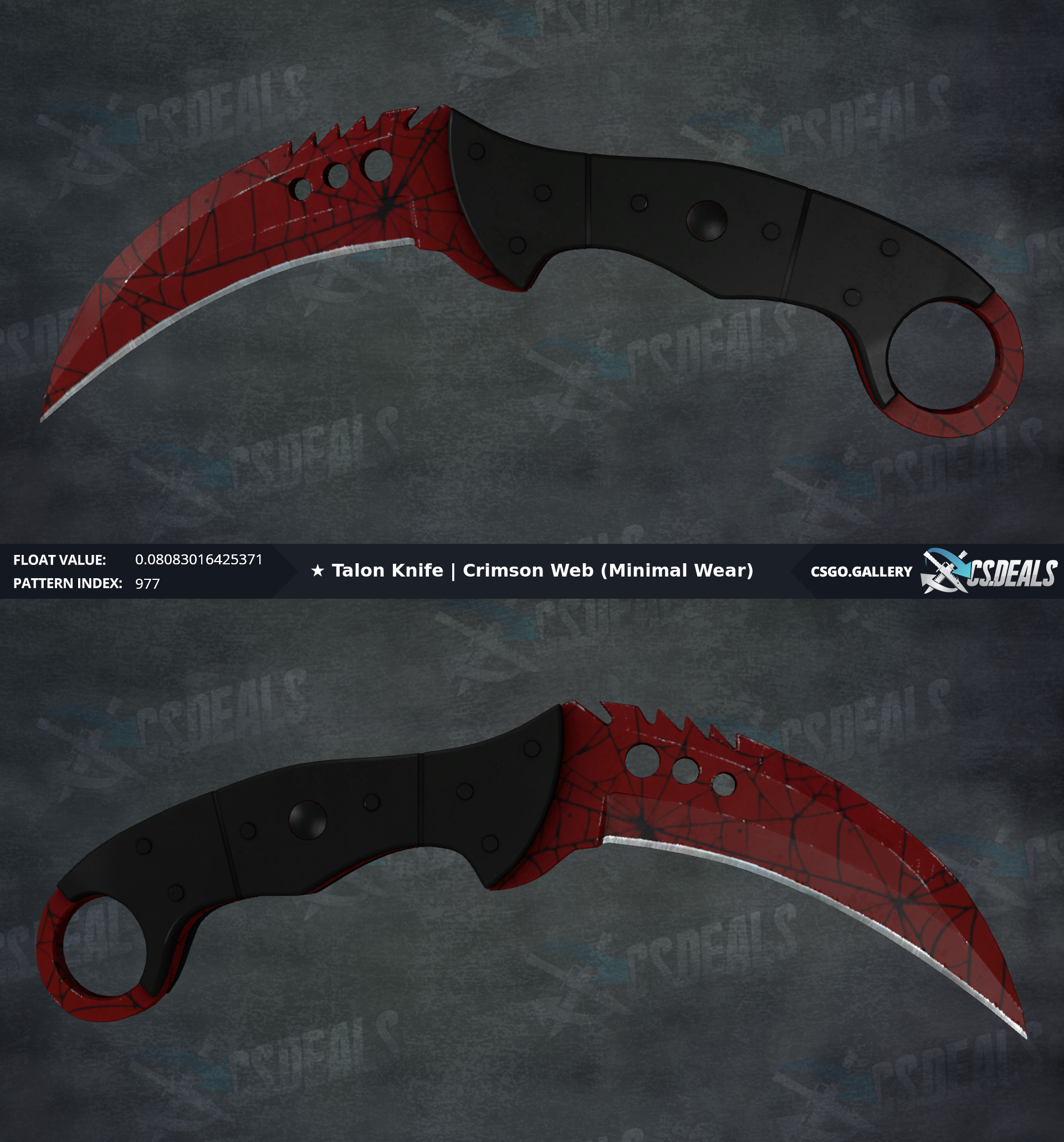 080 crimson web talon knife w/ sick web