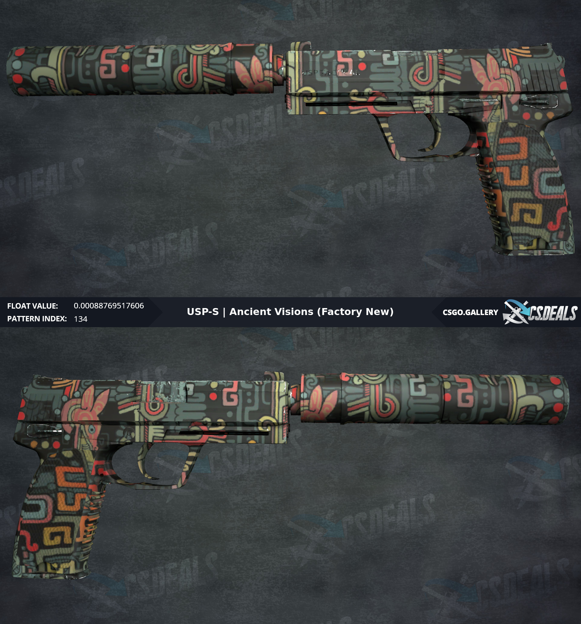 PC USP S Ancient Visions 0 00088 Float 22 R GlobalOffensiveTrade