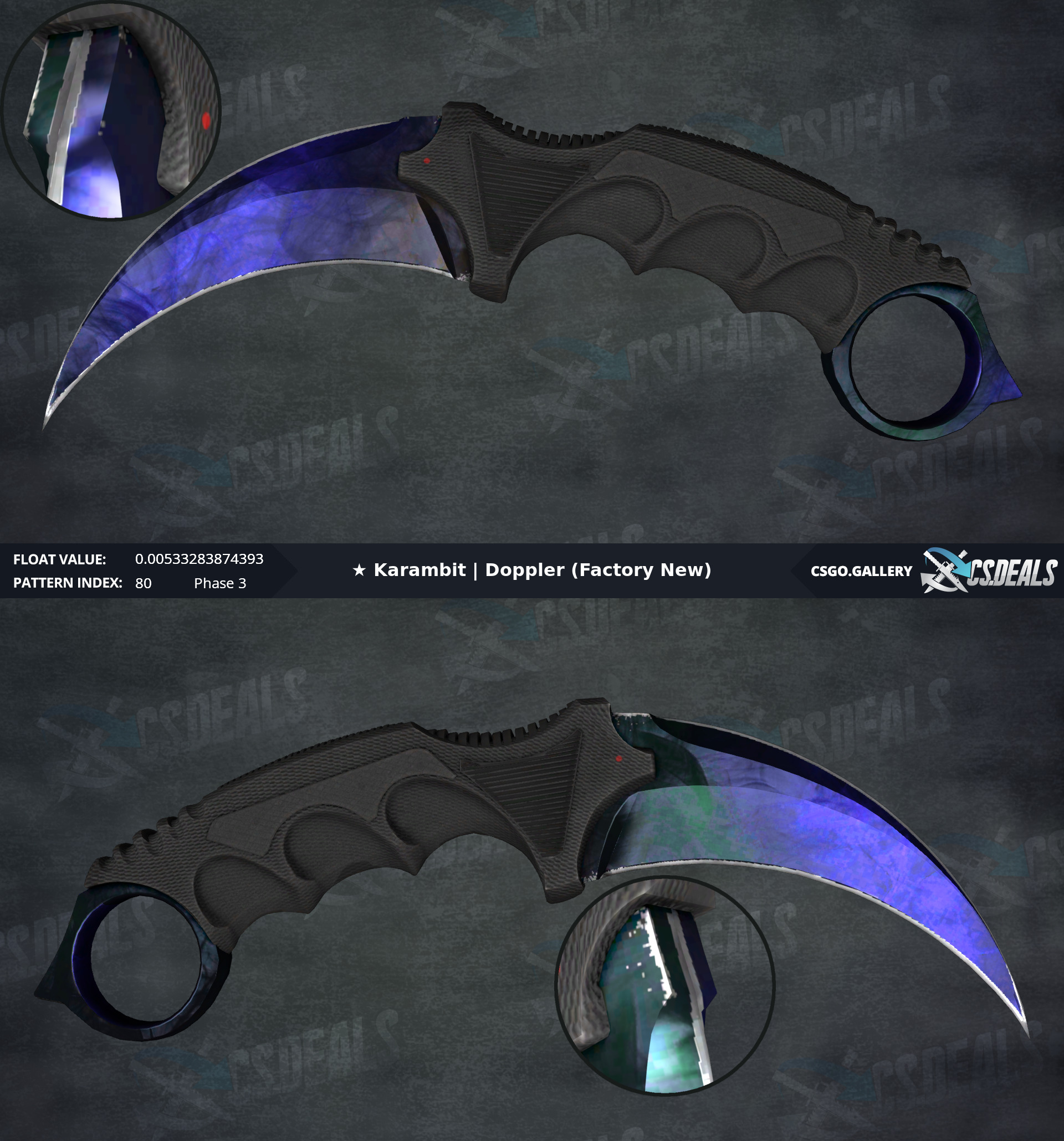 [PC] Karambit Doppler P3 0.005 BTA blue & corner : r/GlobalOffensiveTrade